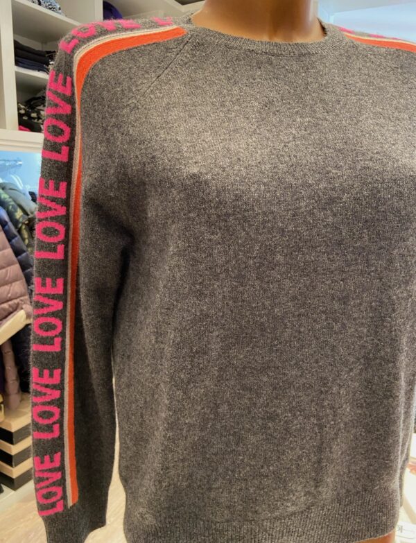 Pull gris bandes fluorescent