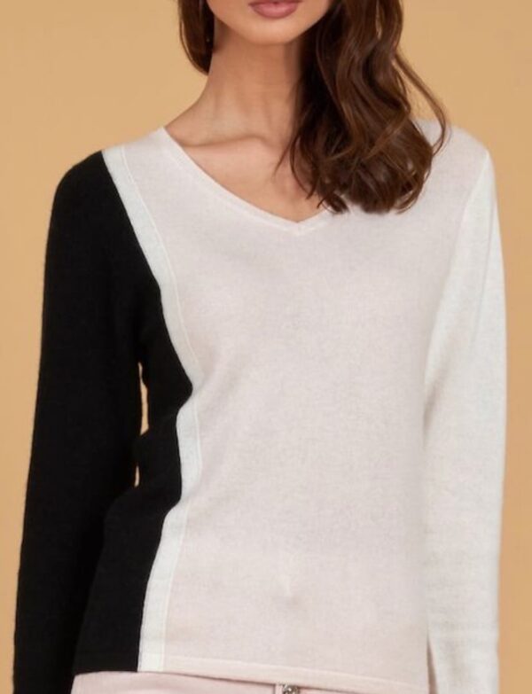 Pull rayé noir et rouge 