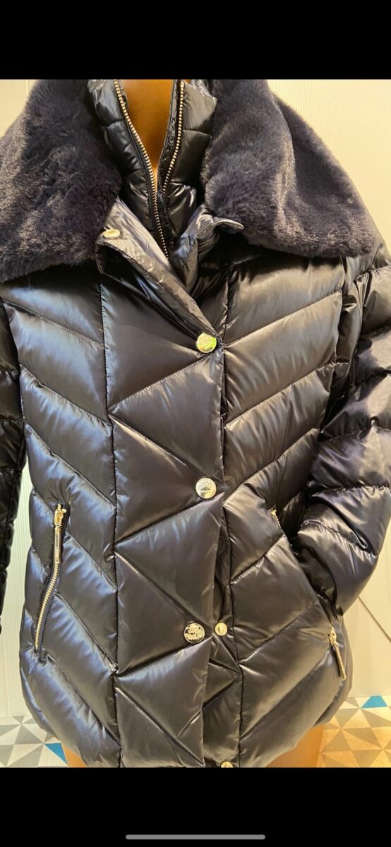 Blouson bleu marine col amovible