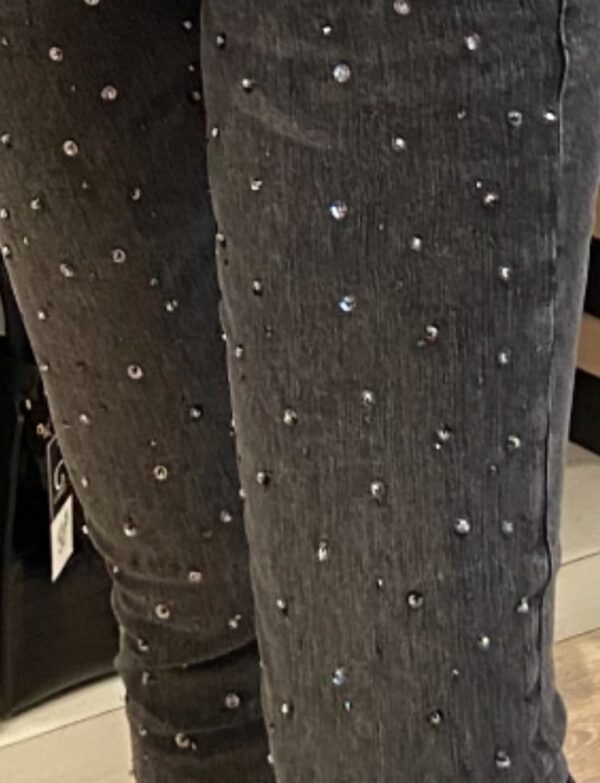 Jean gris strass