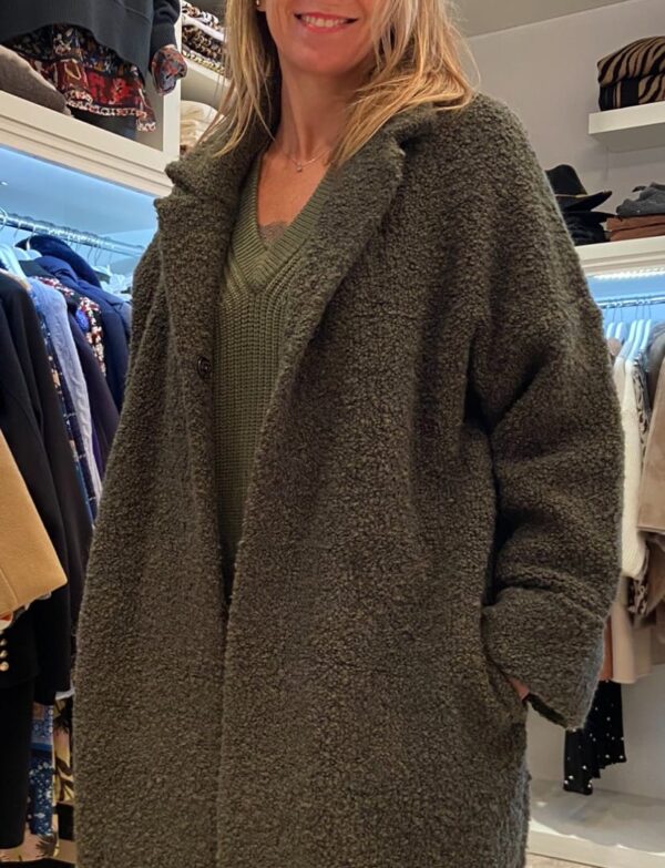 Manteau bouclette kaki