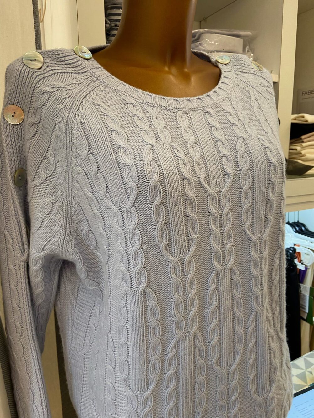 Pull laine viscose cachemire bleu ciel