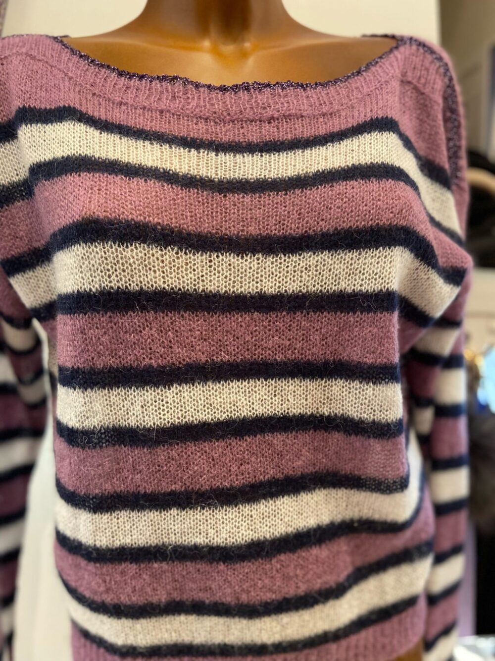 Pull rayures violettes 