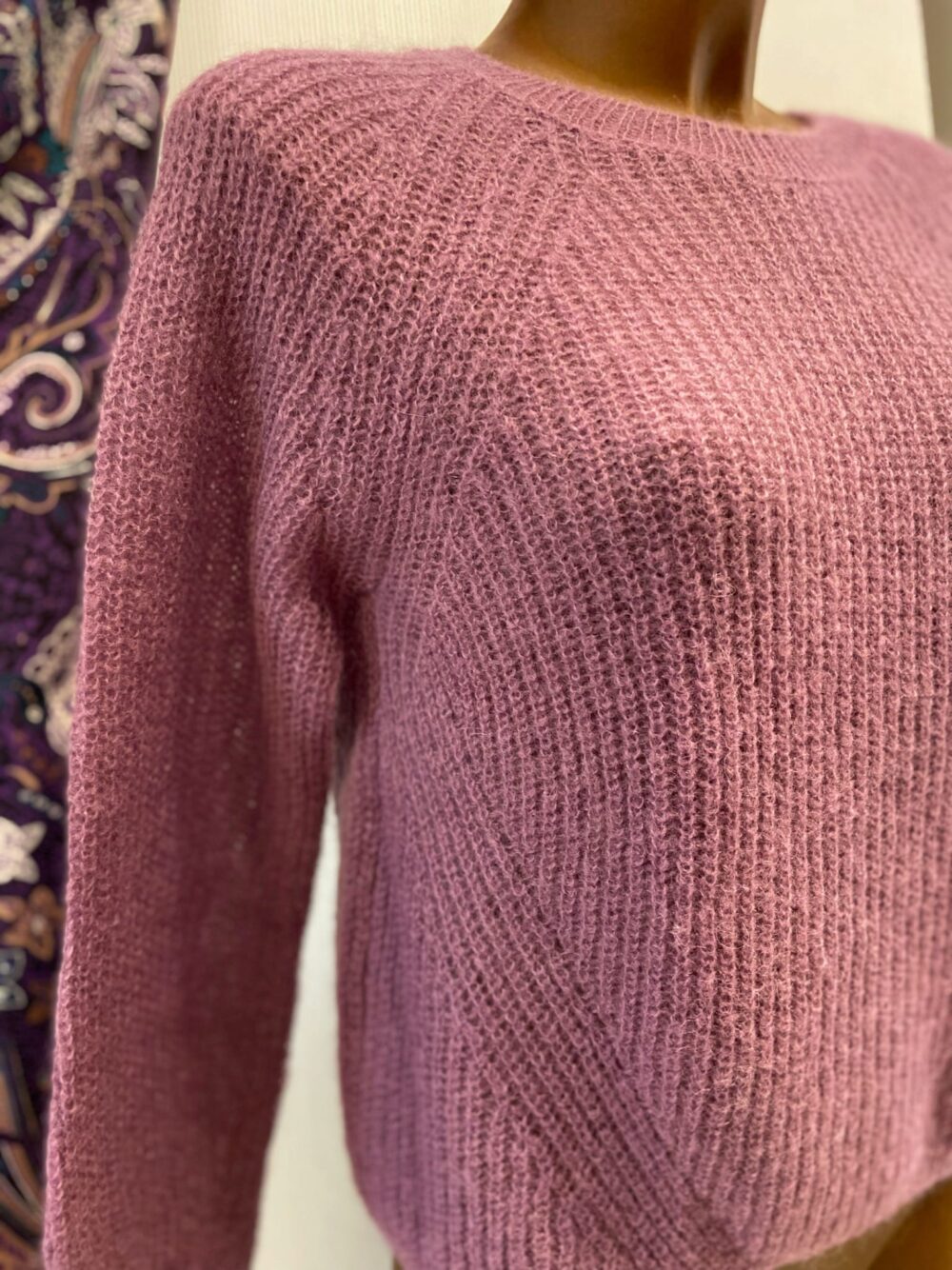 Pull violet clair acrylique mohair alpaga