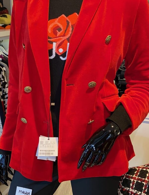 Veste velours rouge 