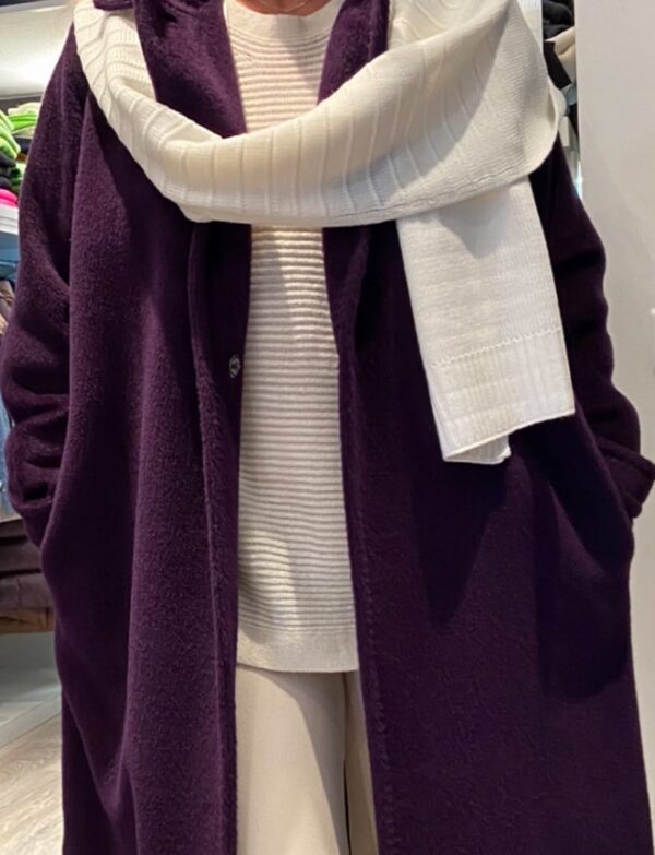 Manteau long violet alpaga 